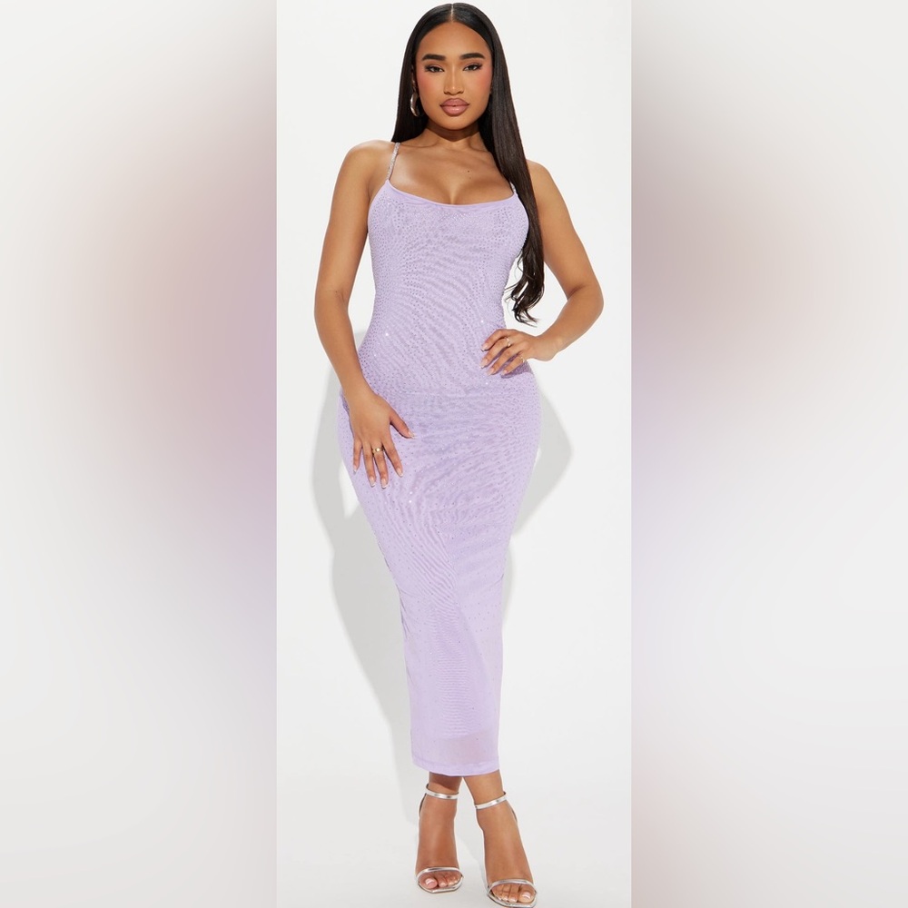Remy Rhinestone Mesh Midi Dress